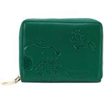 スヌーピー 本革 カードケース 最大32枚収納 ジャバラ式 札入れ 小銭入れポケット付き 山佐時計計器