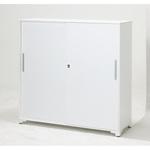 740988 スチール製 デザイン収納 引き違い3段 スマイル(家具)