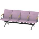 LSL-244D-95R5 ウェイティングSL 4連 全肘肘付<配送時組立サービス付> イトーキ