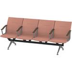 LSL-244D-45M6 ウェイティングSL 4連 全肘肘付<配送時組立サービス付> イトーキ