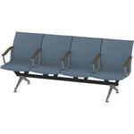 LSL-244D-45S7 ウェイティングSL 4連 全肘肘付<配送時組立サービス付> イトーキ