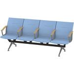 LSL-284D1-95B6 ウェイティングSL 4連 全肘肘付<配送時組立サービス付> イトーキ