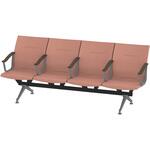 LSL-284D1-45M6 ウェイティングSL 4連 全肘肘付<配送時組立サービス付> イトーキ