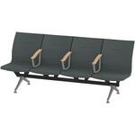 LSL-224D-95T3 ウェイティングSL 4連 中間肘付<配送時組立サービス付> イトーキ