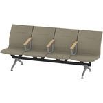 LSL-224D-95K3 ウェイティングSL 4連 中間肘付<配送時組立サービス付> イトーキ