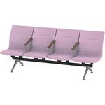 LSL-324D-45R5 ウェイティングSL 4連 中間肘付<配送時組立サービス付> イトーキ