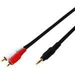 抵抗入 ステレオミニプラグ-RCAピン×2(赤・白)ケーブル FCA-334R-15 フジパーツ