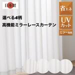 昼夜見えにくい・遮熱・保温・UVカットレースカーテン ライリー ユニベール