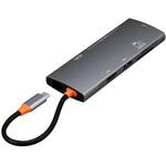 PD対応 Type-C 9in1 アルミドッキングステーション/グレー ナカバヤシ