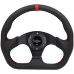 320mmステアリングホイール ブラックメッキアルミ合金スポーク ブラックレザー(巻き) MAD MAX(マッドマックス)