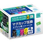 リサイクルインク エプソン対応 MUG-4CL 4色パック(顔料) エコリカ