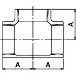 チーズ 可鍛鋳鉄製管継手 (黒)