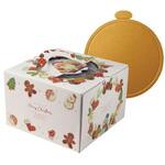 ケーキ箱 20-2327TM ホワイトサンタ6号 金台紙丸型付 ヤマニパッケージ ヤマニパッケージ