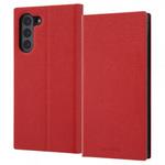 Galaxy S21 5G 耐衝撃 手帳 TETRA サイドマグネット/レッド レイ・アウト