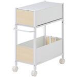 頑丈 収納ラック キャスター付き 木目パネル YAMAZEN(山善)