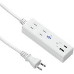国内海外兼用2AC2USB3.9A 1mタイプC付 ヤザワコーポレーション