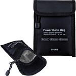 【SGS認証取得!4層構造!】大きめサイズ モバイルバッテリー耐火ケース、耐火バッグ 耐熱、防水、難燃仕様 (JIS L 1091 a-2法の燃焼性試験合格!：耐熱1000℃×2重ガラス繊維構造+シリコンコート+アルミ箔の4層構造) ブレイン