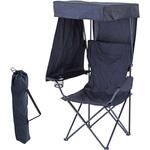 アウトドアチェア 日よけシェード付き 折りたたみ 収納袋セット YAMAZEN(山善)