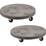 セメント製キャスター付きプランターキャリー36cm 2台組 住まいスタイル