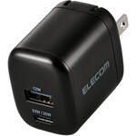 USB Type-C 充電器 PD/PPS 33W 2ポート USB-C+USB-A GaN II 小型 折りたたみプラグ PSE適合 エレコム