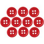 4つ穴ボタン 15mm 赤 10個セット アーテック[学校教材・教育玩具]
