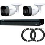 200万画素POC防水バレット型カメラ2台レコーダー(HDD2TB)同軸ケーブル20mセット マザーツール