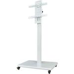 テレビ用スタンド 縦横兼用 キャスター付き ホワイト 万方商事