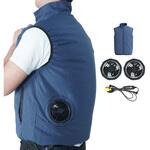 空調ベスト ファン付き バッテリー無し ネイビー M/L/XL 万方商事