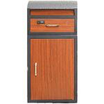 宅配ボックス 大容量70L ポスト一体型 木目ブラウン 万方商事