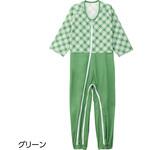 38728 介護用フルオープンつなぎパジャマグリーンM ケアファッション