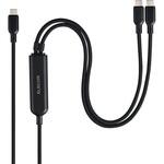 USB-C 充電ケーブル USB Type-C 二股 2in1 140W PD急速充電 2台同時充電 1本2役 ナイロンメッシュ 1.2m エレコム