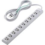 電源タップ 3ピン 10個口 マグネット 雷ガード 抜け止め 一括スイッチ オフィス 会議室 エレコム