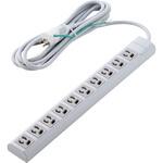 電源タップ 3ピン 10個口 マグネット 抜け止め 3ピン→2ピン変換アダプター付 オフィス 会議室 エレコム