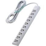 電源タップ 3ピン 10個口 マグネット 抜け止め 3ピン→2ピン変換アダプター付 オフィス 会議室 エレコム