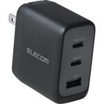 USB 充電器 70W PD PPS対応 3ポート USB-C×2+USB-A GaN II コンパクト AdjustCharge搭載 折りたたみプラグ エレコム