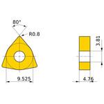 ステンレス鋼旋削加工用コーテッド超硬チップ MC/MP7100シリーズ 80°等辺不等角六角形ネガ MC7115 三菱