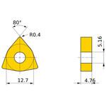 ステンレス鋼旋削加工用コーテッド超硬チップ MC/MP7100シリーズ 80°等辺不等角六角形ネガ MC6125 三菱