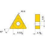 ステンレス鋼旋削加工用コーテッド超硬チップ MC/MP7100シリーズ 正三角形ネガ MC6125 三菱