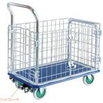 観音扉型金網台車・SHタイプ・フットブレーキなし エヌケーキャリーキャスター