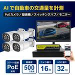 500万画素PoE NVR防犯カメラ4台・車認識AI機能付き夜間フルカラー録画機HDD8TB・15.6インチモニターセット ブロードウォッチ