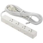 雷ガード付き 抜け止め電源タップ 差すだけロック アース付 オーム電機