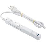 回転スリムタップ 雷ガード付き PD対応25W 3個口 オーム電機