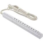 回転スリムタップ 雷ガード付き 6個口 1.5m オーム電機