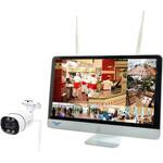 無線式 防犯カメラ、16インチディスプレイと標準赤外線カメラ 1台セット (Wi-Fi NVR) 16CHモデル 2TB搭載(HDD) 塚本無線