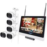 無線式 防犯カメラ、12インチディスプレイと標準赤外線カメラ 5台セット (Wi-Fi NVR) 16CHモデル 2TB搭載(HDD) 塚本無線