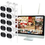 無線式 防犯カメラ、16インチディスプレイと標準赤外線カメラ 10台セット (Wi-Fi NVR) 16CHモデル 2TB搭載(HDD) 塚本無線