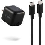 USB 充電器 65W PD PPS対応 1ポート USB-C GaN II コンパクト 折りたたみプラグ PSE適合 USB-Cケーブル付属 エレコム