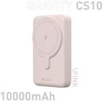 GRAVITY CS10 MagSafe対応ワイヤレス充電 10000mAh スタンド機能付 モバイルバッテリー ピンク ADAM elements