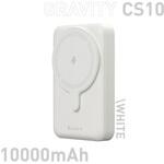 GRAVITY CS10 MagSafe対応ワイヤレス充電 10000mAh スタンド機能付 モバイルバッテリー ホワイト ADAM elements