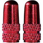 バルブアルミキャップ 仏式 レッド 2個/セット AVEDIO(エヴァディオ)